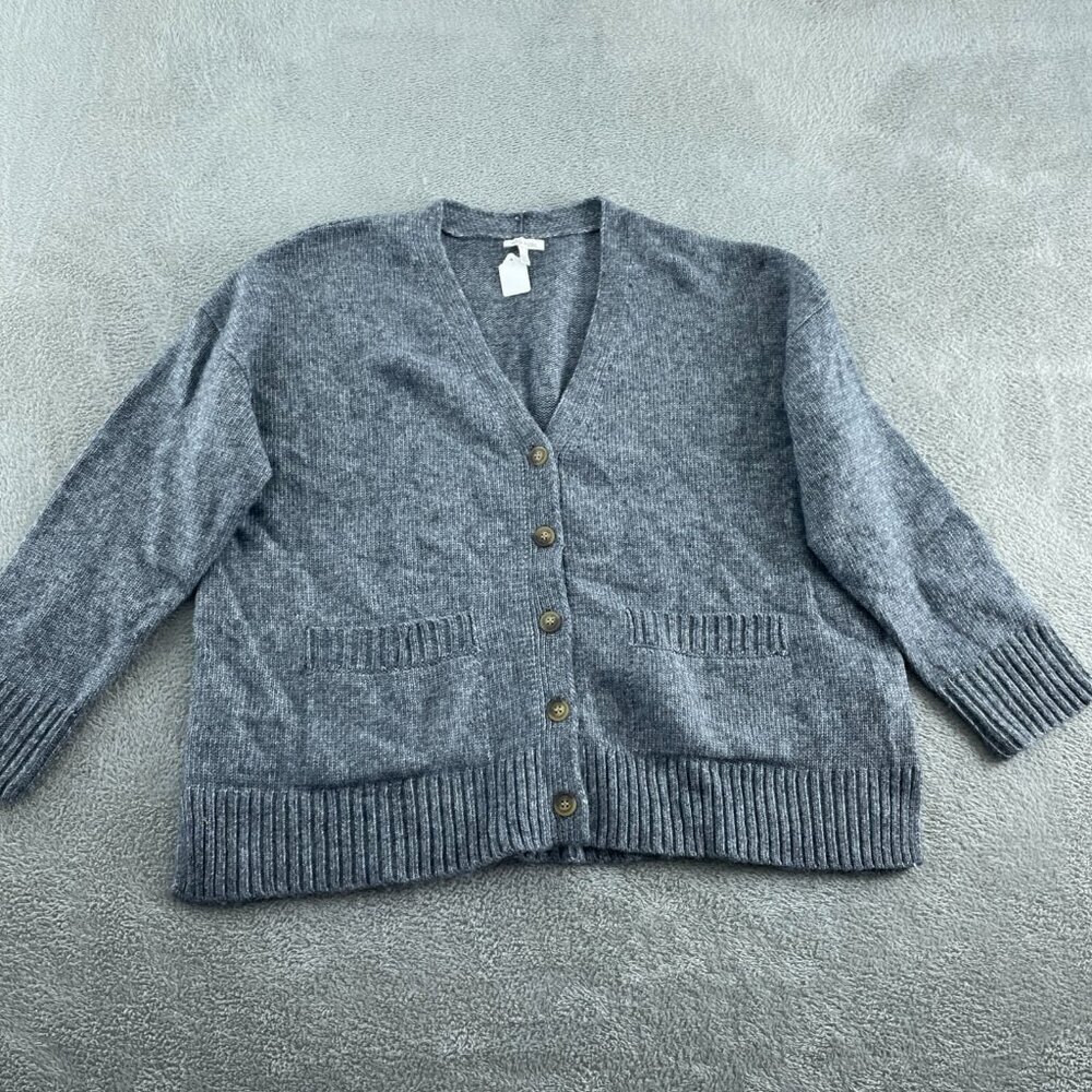 Ella Moss Womens Gray Button-Down Cardigan L Long Sleeve Soft Knit NWT 1529 - Picture 3 of 11